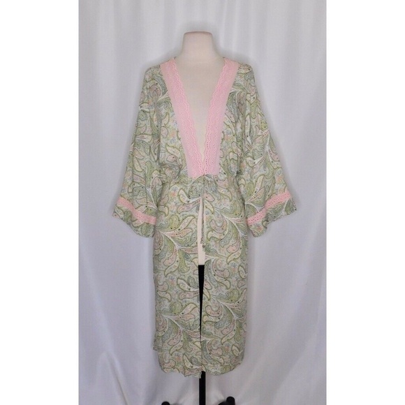 NWT!! Anthropologie FLOREAT Paisley Robe Eyelet Lace Romantic Cottage Small - Picture 3 of 15